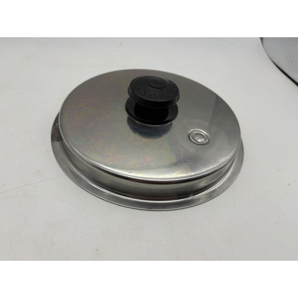 Saladmaster 8.5” Stainless Steel Lid Replacement w/ Black Knob Vent